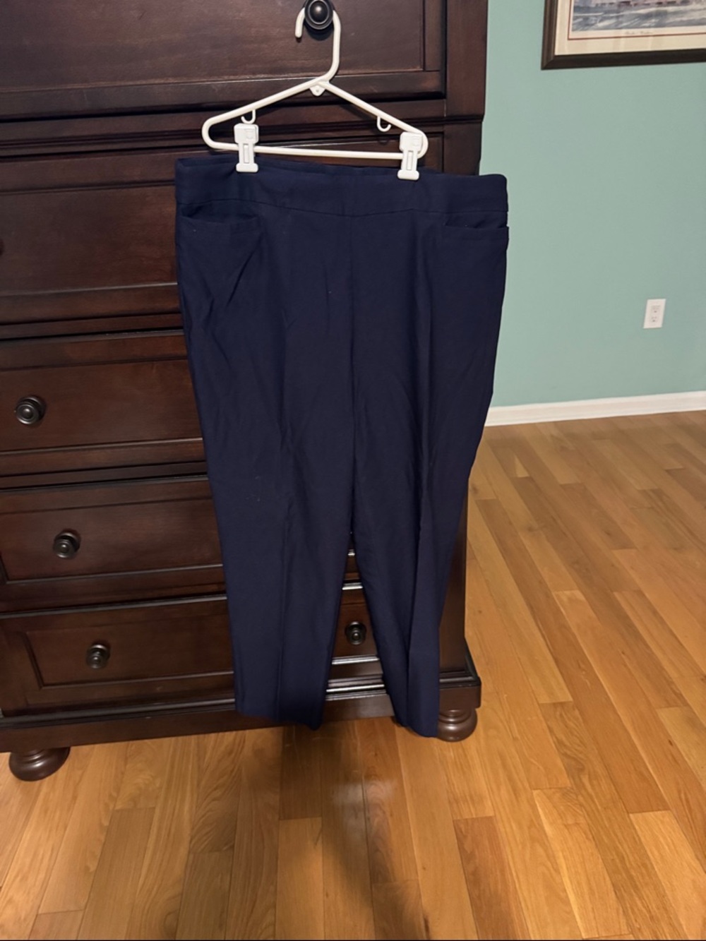 Alfred Dunner Navy Straight-Leg Trousers